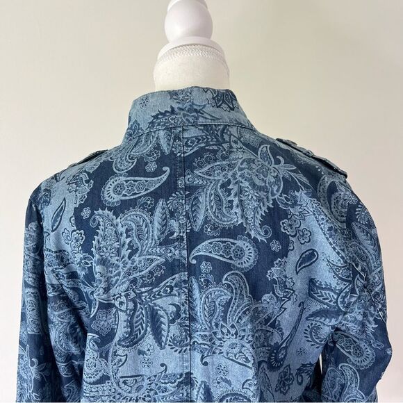 Chico’s Paisley Chambray Utility Jacket Size Small - Picture 7 of 11
